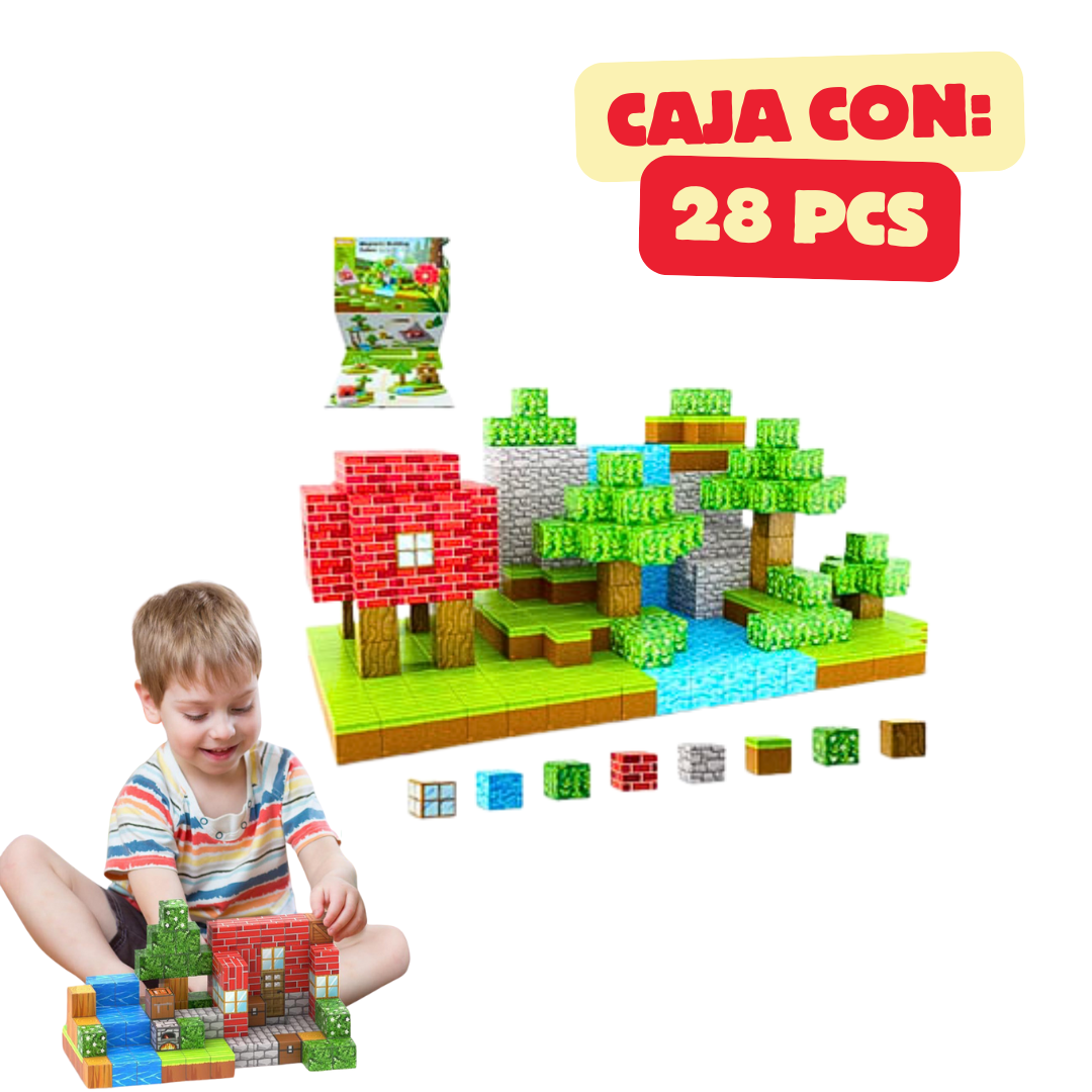 👧🧒 Bloques Magnéticos Bosque 28 PCS